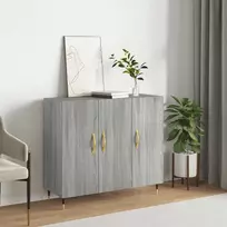 Šoninė spintelė, pilka ąžuolo, 90x34x80cm, apdirbta mediena