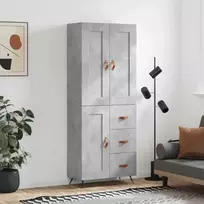 Komoda, betono pilkos spalvos, 69,5x34x180cm, apdirbta mediena