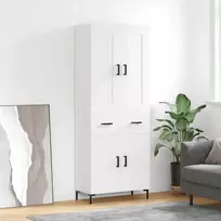 Komoda, baltos spalvos, 69,5x34x180cm, apdirbta mediena