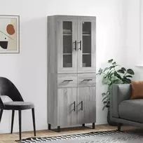 Komoda, pilkos ąžuolo spalvos, 69,5x34x180cm, apdirbta mediena