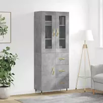 Komoda, betono pilkos spalvos, 69,5x34x180cm, apdirbta mediena