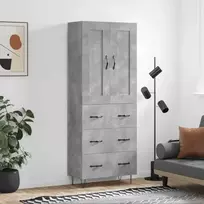 Komoda, betono pilkos spalvos, 69,5x34x180cm, apdirbta mediena