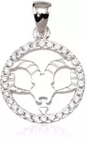 Sidabrinis pakabukas Zodiakas. Metalas: Sidabras. Praba: 925°. Akmuo: Cirkonai - 2.7 g. - 24 mm.