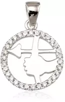 Sidabrinis pakabukas Zodiakas. Metalas: Sidabras. Praba: 925°. Akmuo: Cirkonai - 2.7 g. - 24 mm.