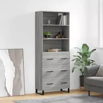 Komoda, pilkos ąžuolo spalvos, 69,5x34x180cm, apdirbta mediena