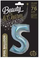 GoDan Balon foliowy B_C Cyfra5 hologr sreb CH-BHS5 44789
