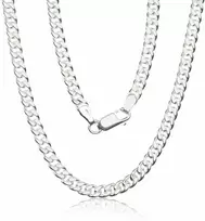 Sidabrinė grandinėlė Curb 4 mm - 4 mm. - 50 - 22 g.