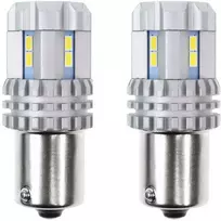 Amio Żarówki LED lemputės Canbus 3020 itin ryškios 22SMD 1156 BA15S P21W R10W R5W baltos 12V 24V aimo-02449