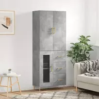 Komoda, betono pilkos spalvos, 69,5x34x180cm, apdirbta mediena