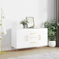 Šoninė spintelė, balta, 100x36x60cm, apdirbta mediena, blizgi