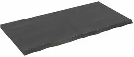 Sieninė lentyna, tamsiai ruda, 120x60x(2-4) cm, ąžuolo masyvas