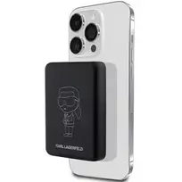 Karl Lagerfeld NFT Outline Ikonik MagSafe - Induction Power Bank 5000 mAh 15W MagSafe (juodas)