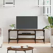 TV staliukas Televizoriaus spintelė, ruda, 121x35x45cm, mediena ir geležis