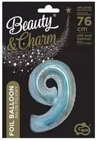GoDan Balon foliowy B_C Cyfra9 hologr sreb CH-BHS9 44864