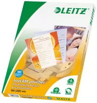 Laminavimo vokeliai Leitz A4, 100 mic, skaidrūs, (100 vnt.)