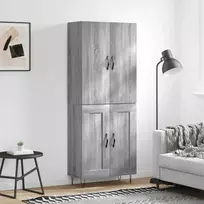 Komoda, pilkos ąžuolo spalvos, 69,5x34x180cm, apdirbta mediena