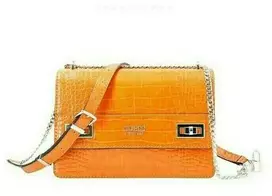 Guess, Katey, Convertible Xbody Flap, Textile Crossbody Bag, Oranžinis, HWCG78 70210, 23.5 x 16 x 7.5 cm, For Women