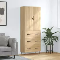 Komoda, sonoma ąžuolo spalvos, 69,5x34x180cm, apdirbta mediena