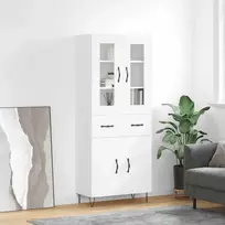 Komoda, baltos spalvos, 69,5x34x180cm, apdirbta mediena