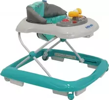 Baby Mix vaikštynė su vairu ir silikoniniais ratukais mėtos spalvos
