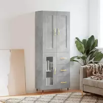 Komoda, betono pilkos spalvos, 69,5x34x180cm, apdirbta mediena