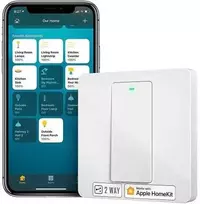 Ecost prekė po grąžinimo Meross HomeKit Smart Light Switch, 2way WiFi Wall Switch reikalauja neutral (Atnaujinta)