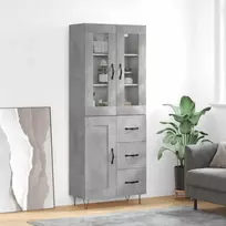 Komoda, betono pilkos spalvos, 69,5x34x180cm, apdirbta mediena
