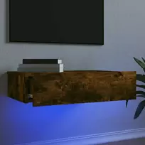 TV staliukas Televizoriaus spintelė su LED lemputėmis, dūminė, 60x35x15,5cm