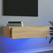 TV staliukas Televizoriaus spintelė su LED lemputėmis, ąžuolo, 60x35x15,5cm