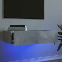 TV staliukas Televizoriaus spintelė su LED lemputėmis, betono, 60x35x15,5cm