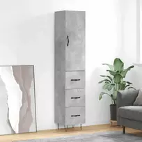 Komoda, betono pilkos spalvos, 34,5x34x180cm, apdirbta mediena