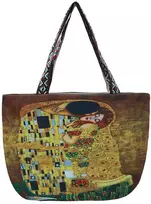 Carmani Hanipol Krepšys su užtrauktuku, dvipusis spaudinys - G. Klimt, Kiss