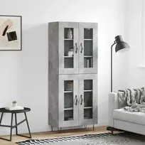 Komoda, betono pilkos spalvos, 69,5x34x180cm, apdirbta mediena