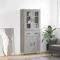 Komoda, pilkos ąžuolo spalvos, 69,5x34x180cm, apdirbta mediena