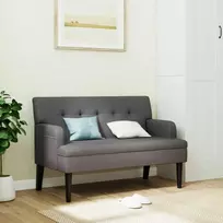 Suoliukas su atlošu, pilkas, 112x65,5x75cm, dirbtinė oda