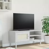 TV staliukas Televizoriaus spintelė SENJA, balta, 106x40x49cm, pušis