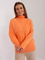 Wool Fashion Italia Megztinis-AT-SW-23401.97P-šviesiai oranžinis