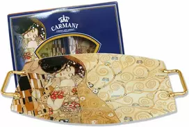 Camani Carmani Padėklas iš stiklo 45,8x28,8cm, G.Klimt"Bučinys"