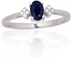 Sidabrinis žiedas - 16 - 1.8 g. - Cirkonai , Safyras (0,58Ct)