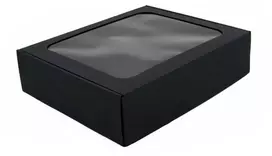 Superbox Dovanų dėžutė, juoda, 3 buteliams su langeliu