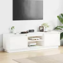 TV staliukas Televizoriaus spintelė, balta, 140x35x40cm, pušies masyvas