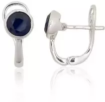 Sidabriniai auskarai - 3 g. - 15 mm. - Safyras (2,22Ct)