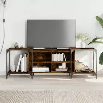 TV staliukas Televizoriaus spintelė, dūminio ąžuolo, 153x37x50cm, mediena