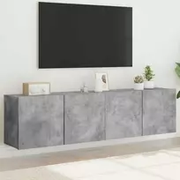 TV staliukas Prie sienos montuojamos TV spintelės, 2vnt., betono, 80x30x41cm