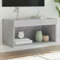 TV staliukas TV spintelė su LED lemputėmis, betono pilka, 60x30x30cm