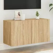 TV staliukas Prie sienos montuojama TV spintelė, ąžuolo spalvos, 80x30x41cm