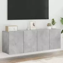 TV staliukas Prie sienos montuojamos TV spintelės, 2vnt., betono, 60x30x41cm