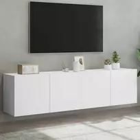 TV staliukas Prie sienos montuojamos TV spintelės, 2vnt., baltos, 80x30x41cm