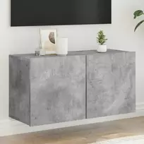 TV staliukas Prie sienos montuojama TV spintelė, betono pilka, 80x30x41cm