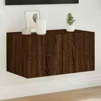 TV staliukas Sieninė TV spintelė su LED lemputėmis, ruda ąžuolo, 60x35x31cm